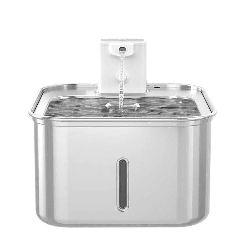 2.5L/88oz White Stainless Steel Cat Water Fountain