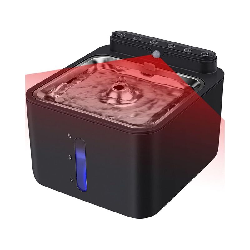 3L Cat Water Fountain with 304 Stainless Steel Drinking Tray