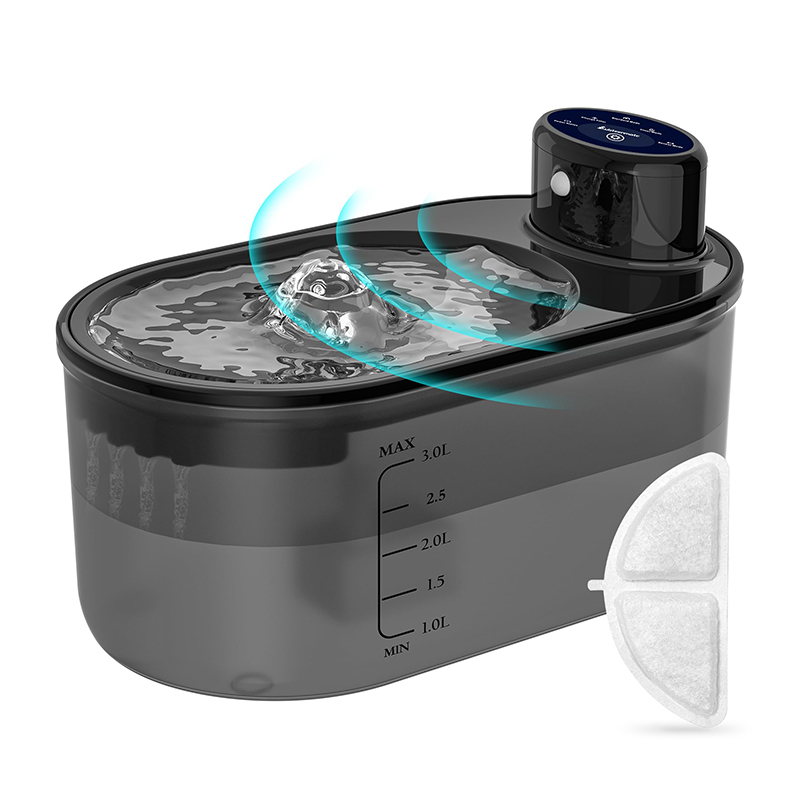 Oval 3L Transparent Wireless Rechargeable Infrared Sensor Pet Water Fountain